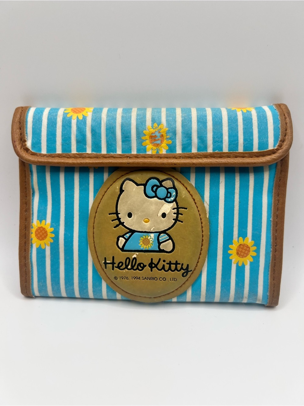 Hello Kitty Kids Blue Stripe Sunflower Wallet